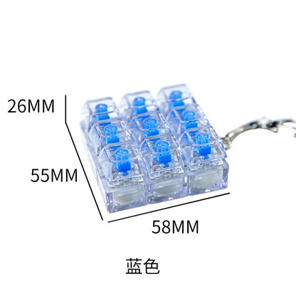 New 3/4/9 Keys Finger Keyboard Keycap Stress Relief Fidget Keychain Pass The Time Key Button Pinch Toy Adult