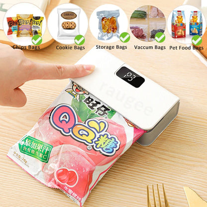 Plastic Bags Sealer Mini Heat Bag Sealing Machine Portable Food Packaging Bag Sealer USB Rechargeable Plastic Bag Thermal Sealer