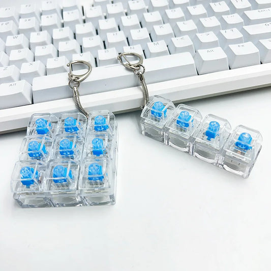 New 3/4/9 Keys Finger Keyboard Keycap Stress Relief Fidget Keychain Pass The Time Key Button Pinch Toy Adult