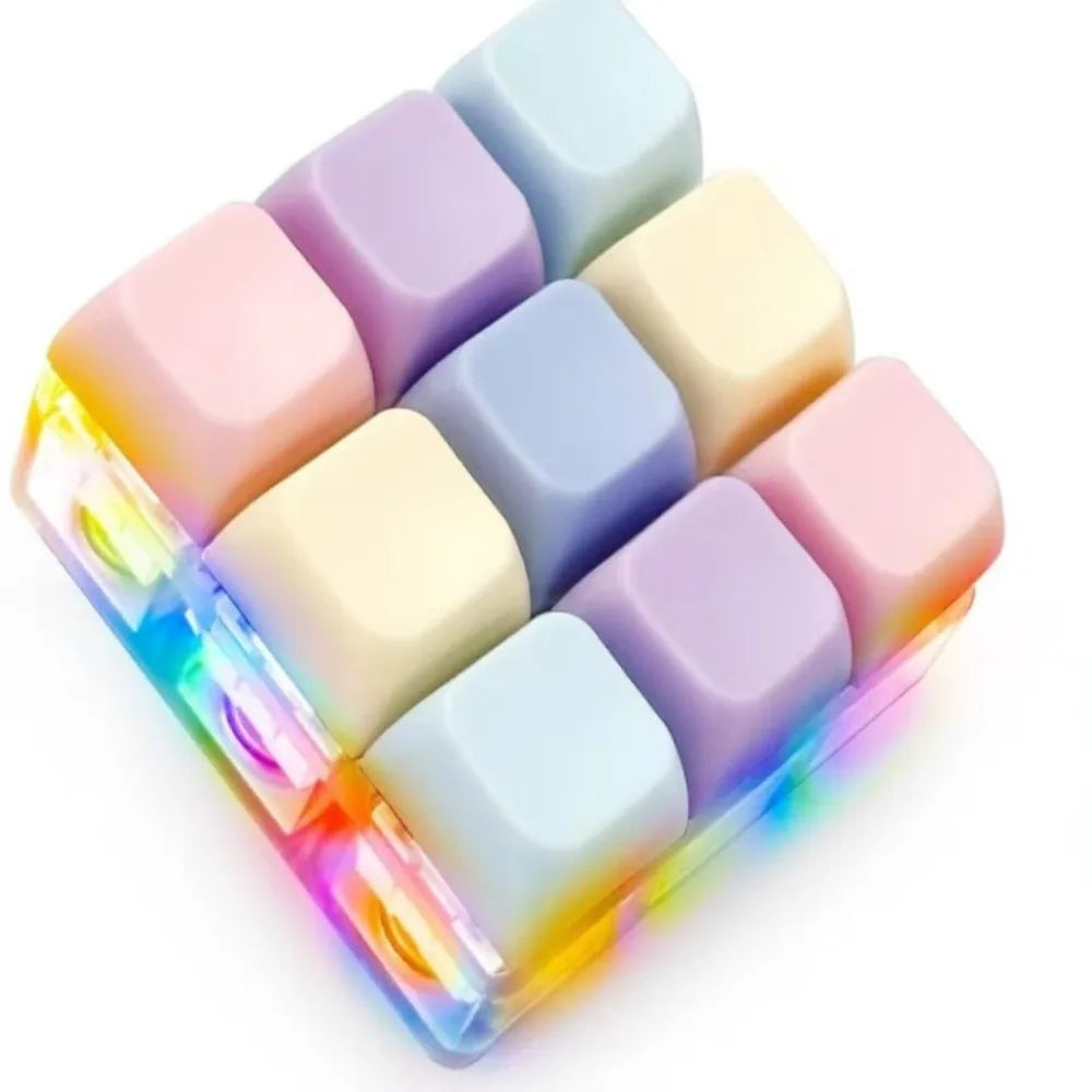 Relaxing DIY Keyboard Fidget Keychain Keys Button Relief Stress Clicker Toy Keycap Pass The Time Pinch Toy Adult