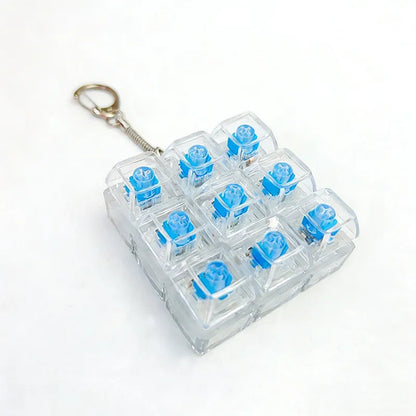New 3/4/9 Keys Finger Keyboard Keycap Stress Relief Fidget Keychain Pass The Time Key Button Pinch Toy Adult