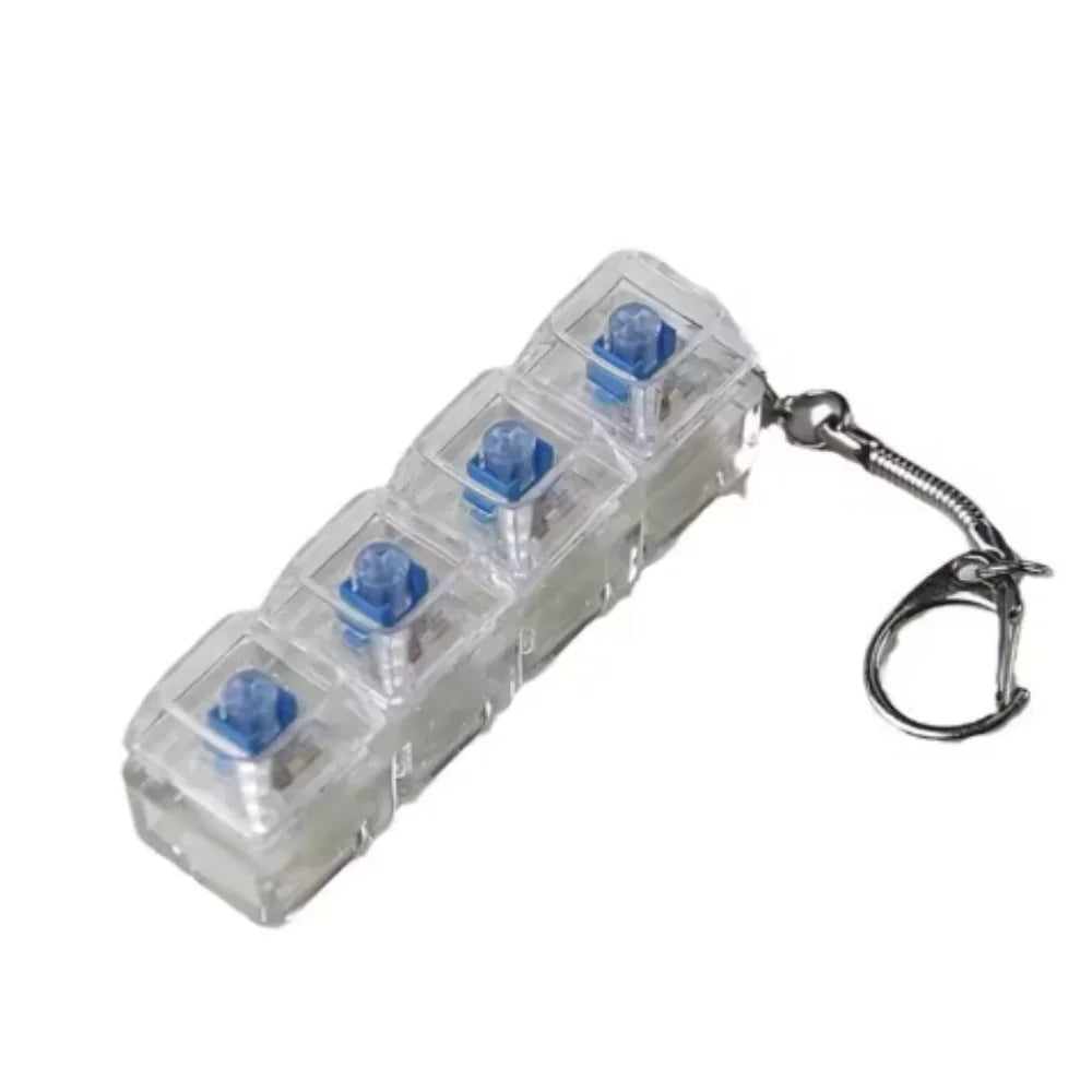 New 3/4/9 Keys Finger Keyboard Keycap Stress Relief Fidget Keychain Pass The Time Key Button Pinch Toy Adult