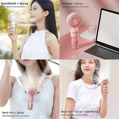 Summer Spray Mist Fan Mini Water Fan F2 Portable Handheld Rechargeable Outdoor Small Fan for Student Dormitory Cooling Tools