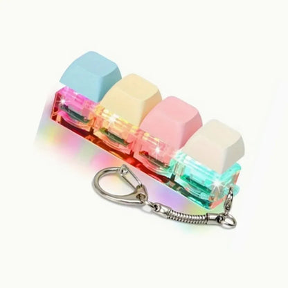 Relaxing DIY Keyboard Fidget Keychain Keys Button Relief Stress Clicker Toy Keycap Pass The Time Pinch Toy Adult
