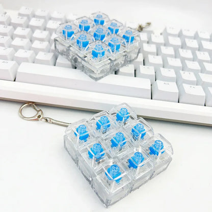 New 3/4/9 Keys Finger Keyboard Keycap Stress Relief Fidget Keychain Pass The Time Key Button Pinch Toy Adult