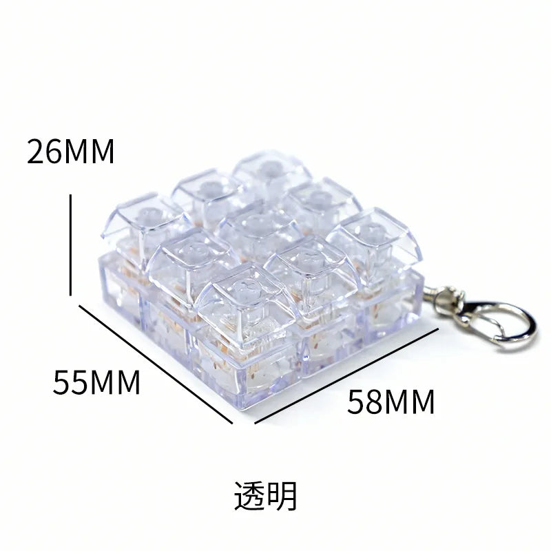 New 3/4/9 Keys Finger Keyboard Keycap Stress Relief Fidget Keychain Pass The Time Key Button Pinch Toy Adult