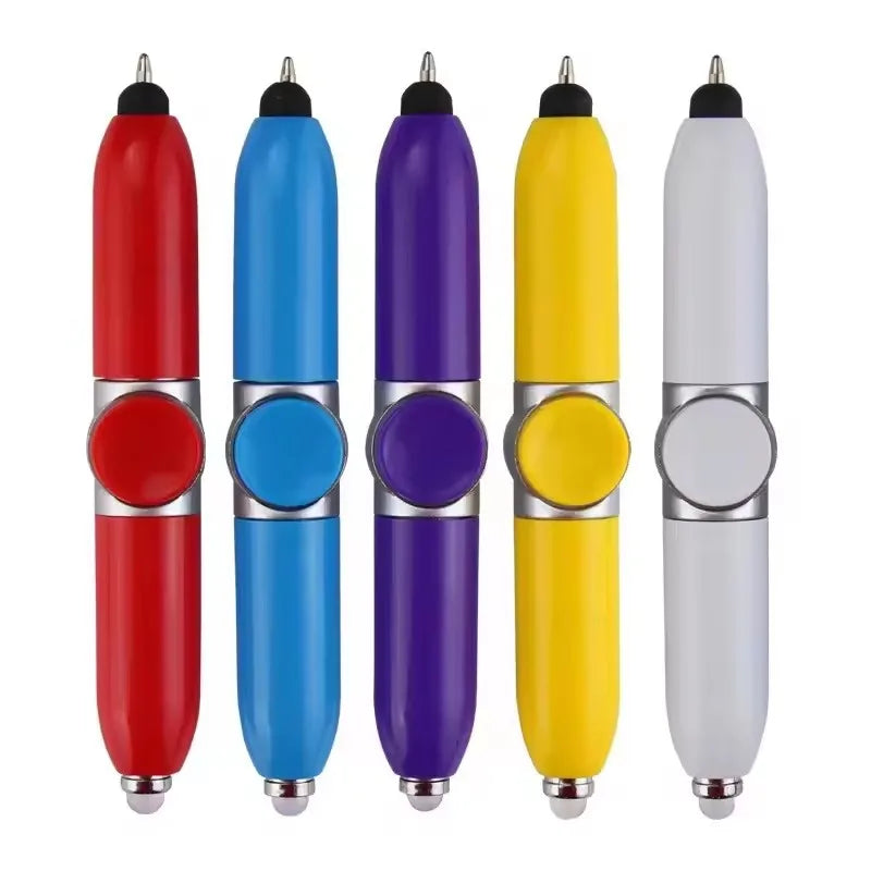 Multi-function Gyroscope Pens Decompression Toy Gyro Spinner Light Fidget Toy Pen With Relief Stress Led Adult Finger Ballpoi