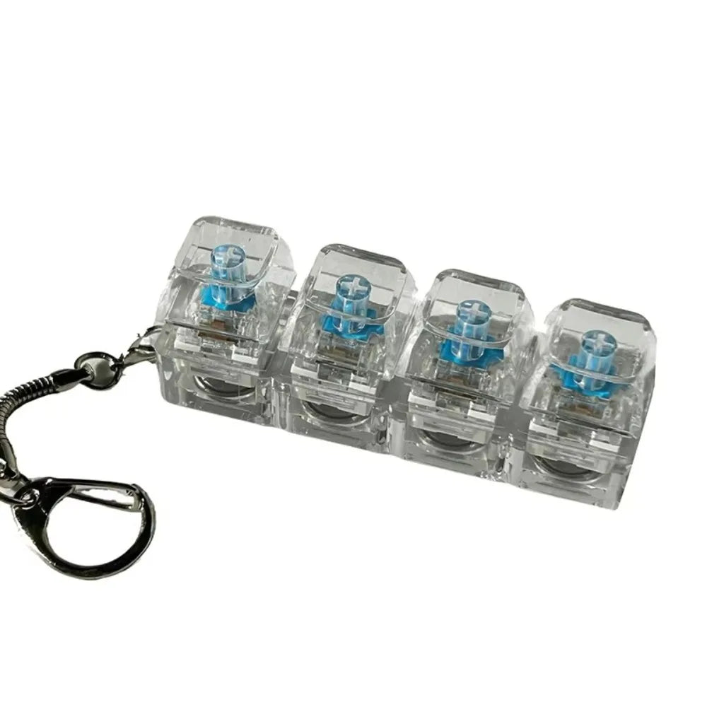 New 3/4/9 Keys Finger Keyboard Keycap Stress Relief Fidget Keychain Pass The Time Key Button Pinch Toy Adult