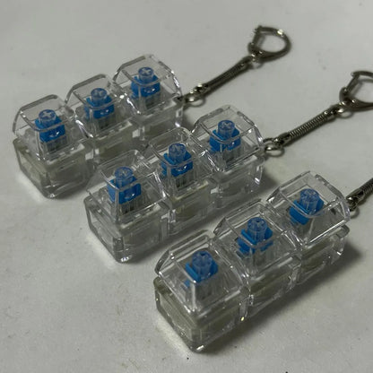 New 3/4/9 Keys Finger Keyboard Keycap Stress Relief Fidget Keychain Pass The Time Key Button Pinch Toy Adult