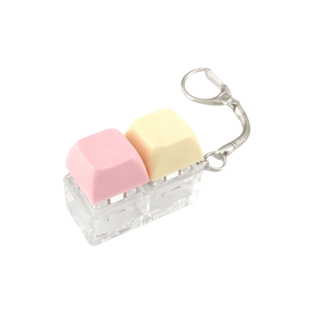 Relaxing DIY Keyboard Fidget Keychain Keys Button Relief Stress Clicker Toy Keycap Pass The Time Pinch Toy Adult
