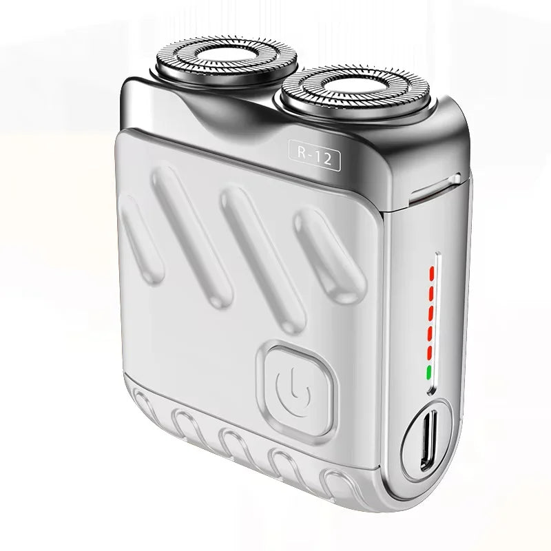 9000RPM High Speed Premium Portable Mini Shaver Dual Head Waterproof Type-C Rechargeable Shaver  IPX7 Waterproof Travel Razor