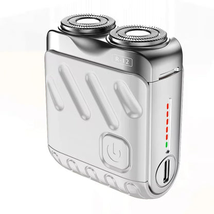 9000RPM High Speed Premium Portable Mini Shaver Dual Head Waterproof Type-C Rechargeable Shaver  IPX7 Waterproof Travel Razor