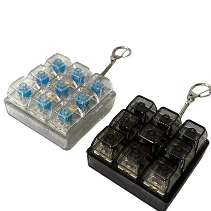 New 3/4/9 Keys Finger Keyboard Keycap Stress Relief Fidget Keychain Pass The Time Key Button Pinch Toy Adult