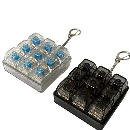 New 3/4/9 Keys Finger Keyboard Keycap Stress Relief Fidget Keychain Pass The Time Key Button Pinch Toy Adult