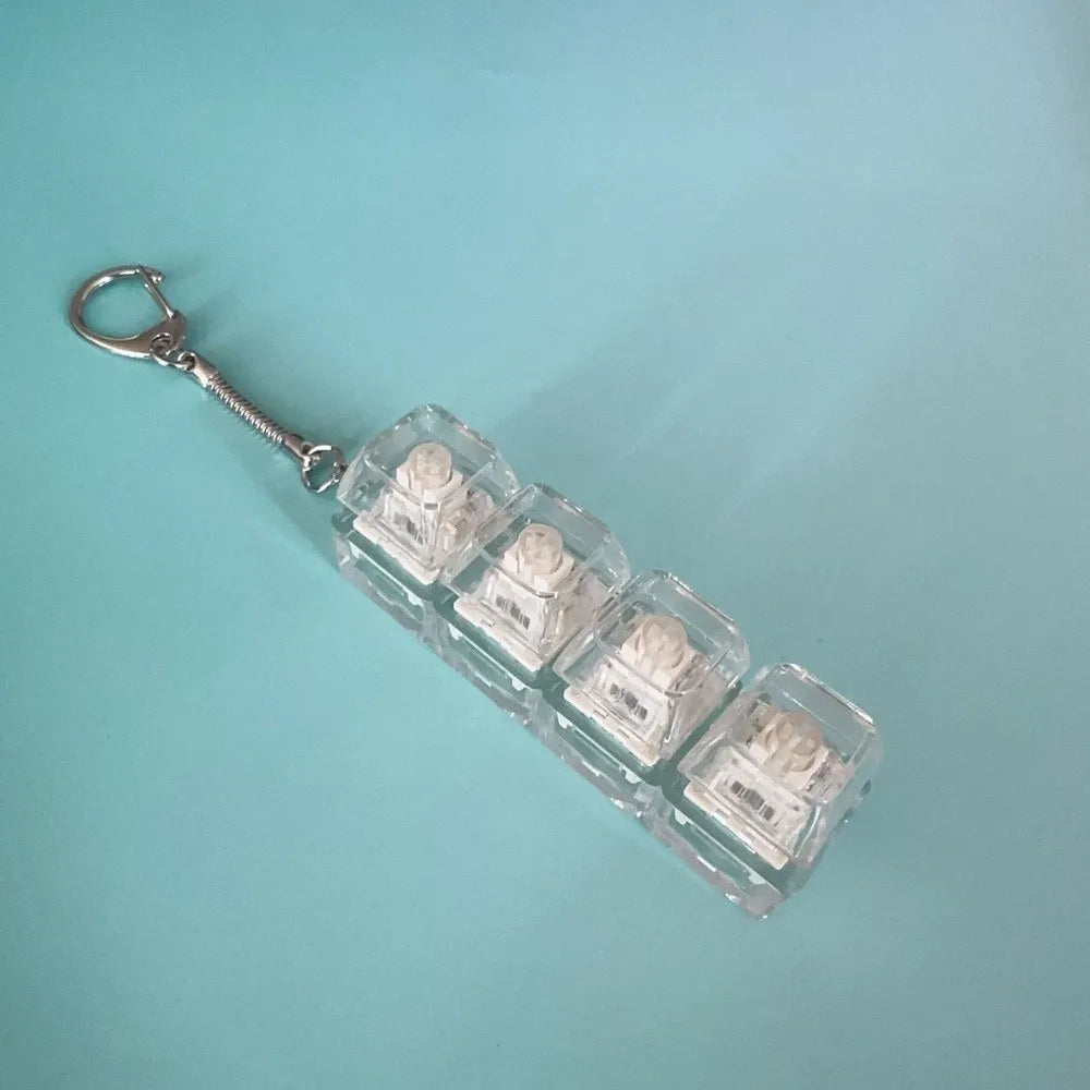 New DIY Keyboard Fidget Keychain Keys Button Keycap Clicker Toy Pass The Time Relief Stress Pinch Toy Adult