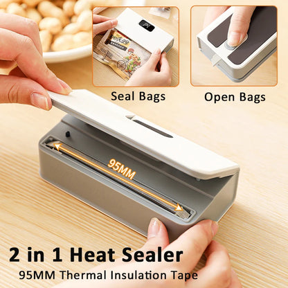 Plastic Bags Sealer Mini Heat Bag Sealing Machine Portable Food Packaging Bag Sealer USB Rechargeable Plastic Bag Thermal Sealer