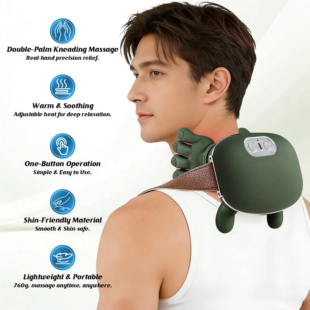 Bionic Neck Shoulder Massager Multifunctional 3-Level Cervical Massage Electric Heating Kneading Muscles Massage  Neck Waist Leg Hh
