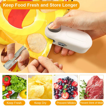 Mini Heat Bag Sealing Machine Plastic Bag Sealer Portable Thermal Plastic Bag Sealer Mini Handheld Plastic Bags Sealing Machine