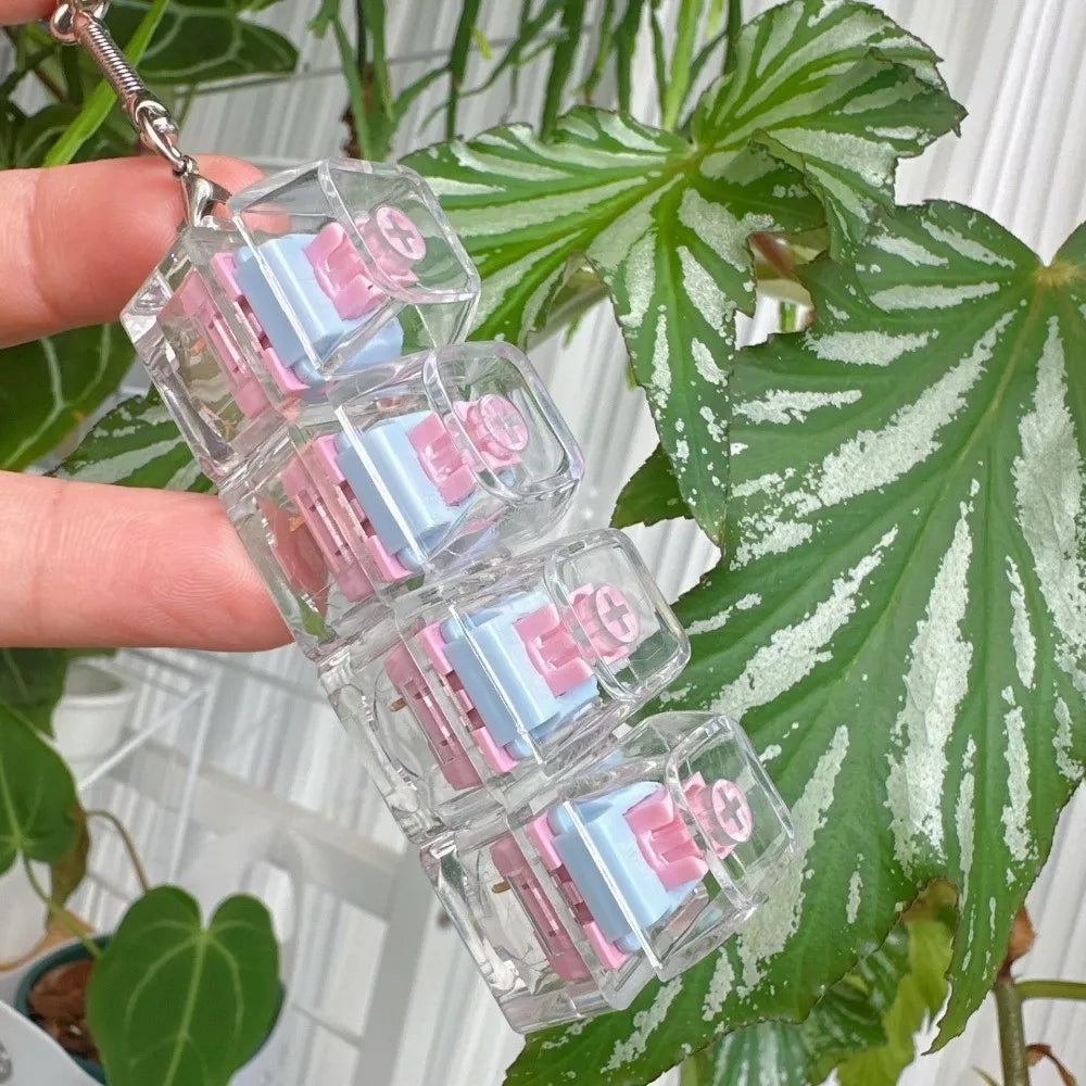 New DIY Keyboard Fidget Keychain Keys Button Keycap Clicker Toy Pass The Time Relief Stress Pinch Toy Adult