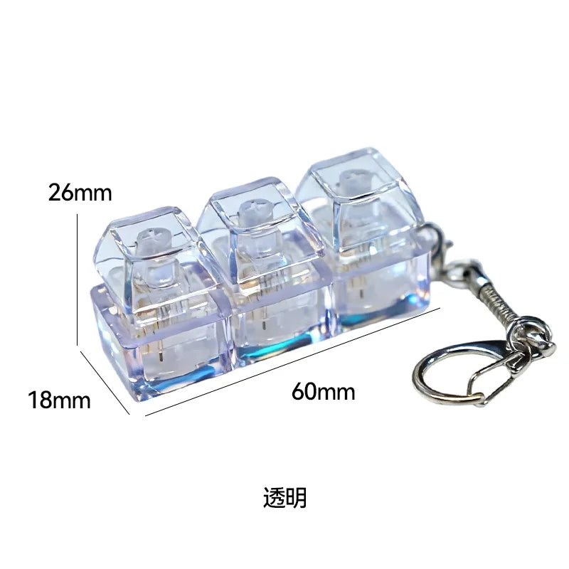 New 3/4/9 Keys Finger Keyboard Keycap Stress Relief Fidget Keychain Pass The Time Key Button Pinch Toy Adult