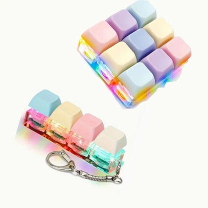 Relaxing DIY Keyboard Fidget Keychain Keys Button Relief Stress Clicker Toy Keycap Pass The Time Pinch Toy Adult