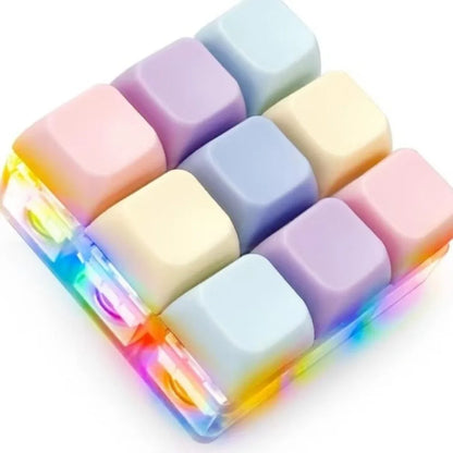 Relaxing DIY Keyboard Fidget Keychain Keys Button Relief Stress Clicker Toy Keycap Pass The Time Pinch Toy Adult