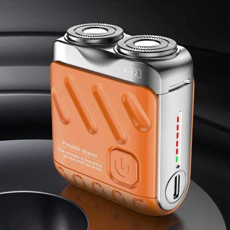 9000RPM High Speed Premium Portable Mini Shaver Dual Head Waterproof Type-C Rechargeable Shaver  IPX7 Waterproof Travel Razor