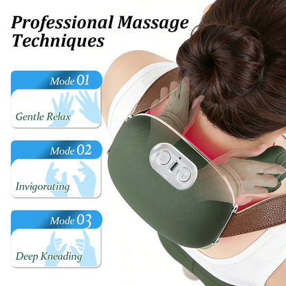 Bionic Neck Shoulder Massager Multifunctional 3-Level Cervical Massage Electric Heating Kneading Muscles Massage  Neck Waist Leg Hh