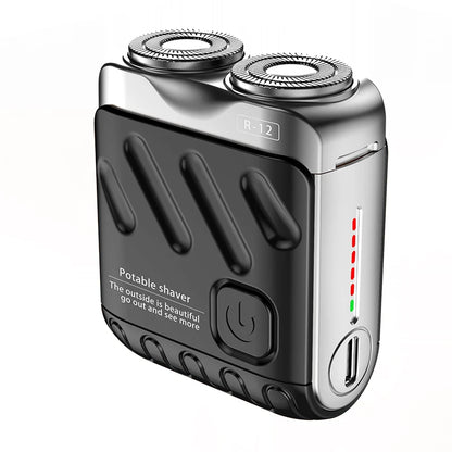 9000RPM High Speed Premium Portable Mini Shaver Dual Head Waterproof Type-C Rechargeable Shaver  IPX7 Waterproof Travel Razor