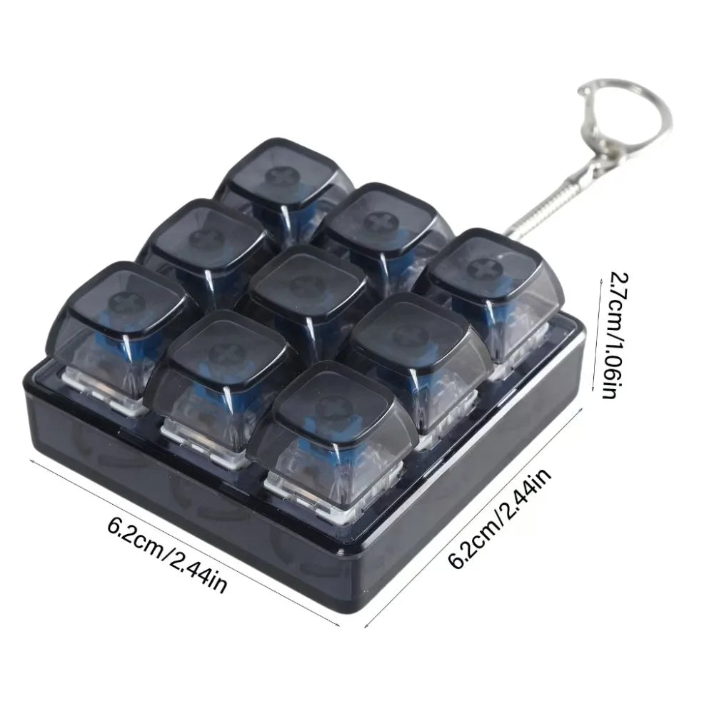 New 3/4/9 Keys Finger Keyboard Keycap Stress Relief Fidget Keychain Pass The Time Key Button Pinch Toy Adult