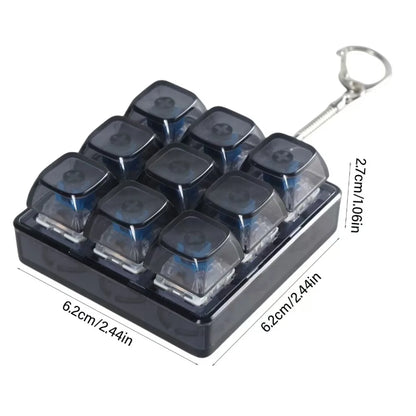 New 3/4/9 Keys Finger Keyboard Keycap Stress Relief Fidget Keychain Pass The Time Key Button Pinch Toy Adult